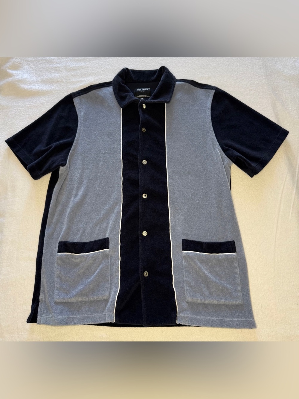 Todd Snyder Terry Cloth Button Front Shirt $198 Retail Featured in GQ